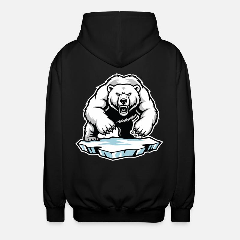 Arktischer Eisbär Maskottchen Maskottchen Bär - Unisex Kapuzenjacke - Schwarz