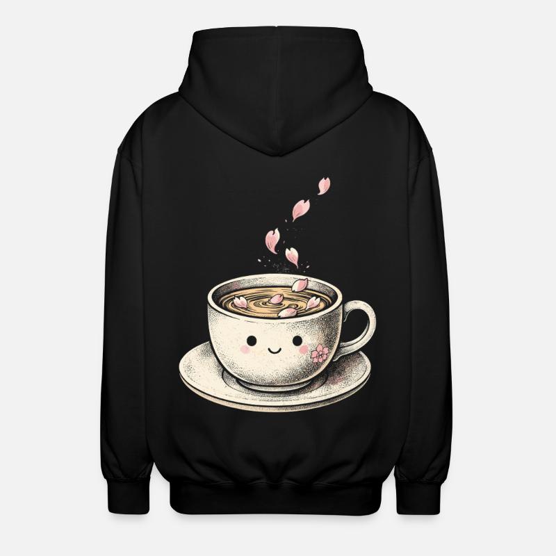 Cherry Blossom Sakura Cherry Blossom - Unisex Hooded Jacket - black