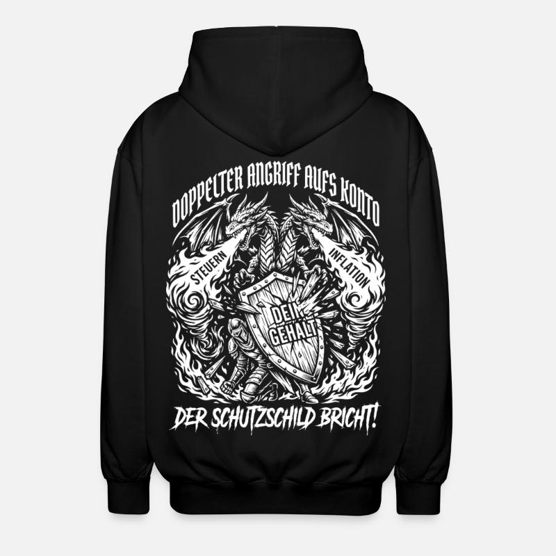 Double attack on the account - Unisex Hooded Jacket - black