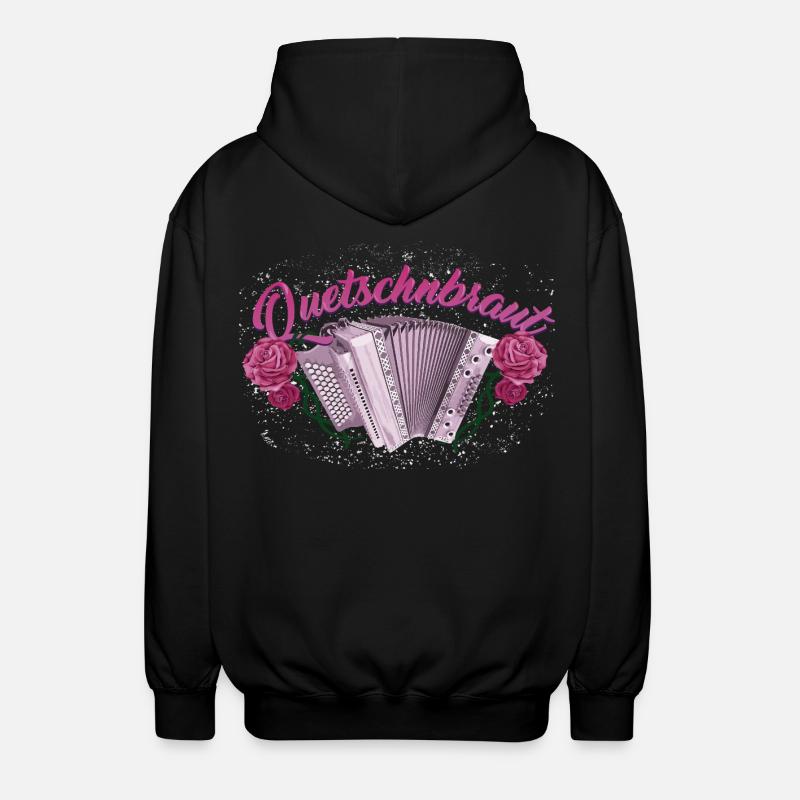 Quetschnbraut - Harmonika mit Rosen - Unisex Kapuzenjacke - Schwarz