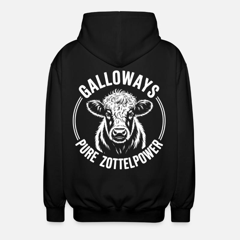 Galloway Rind Kopf - Unisex Kapuzenjacke - Schwarz