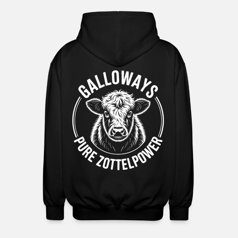Galloway Rind Kopf - Unisex Kapuzenjacke - Schwarz