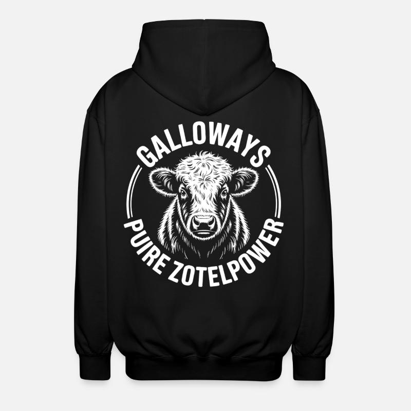 Galloway Rind Kopf - Unisex Kapuzenjacke - Schwarz