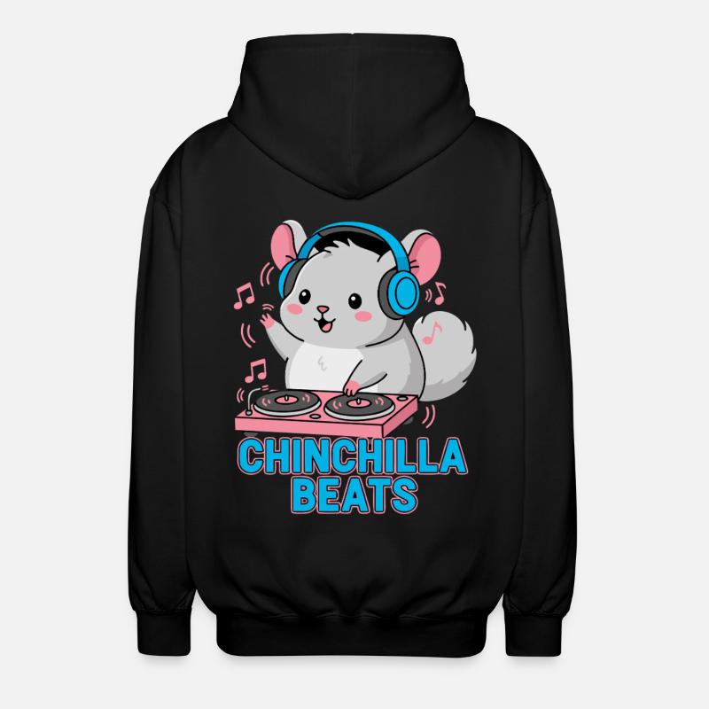 Douce chinchilla bat la musique - Veste à capuche unisexe - noir