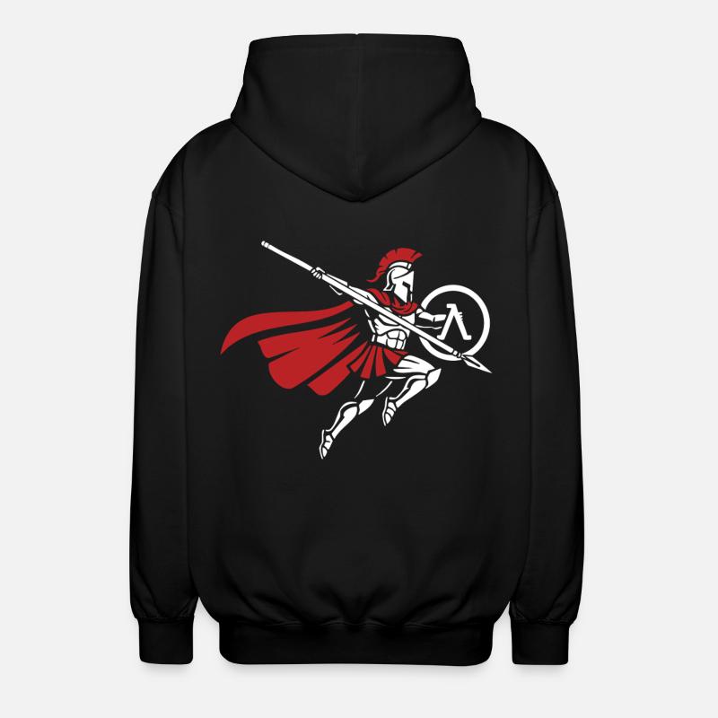 Spartan Spear Jump Maskottchen Spartan Strike - Unisex Kapuzenjacke - Schwarz