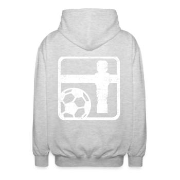 Tischfußball - Unisex Kapuzenjacke - Hellgrau meliert - Hinten - AI Model Male 185 light (185cm)