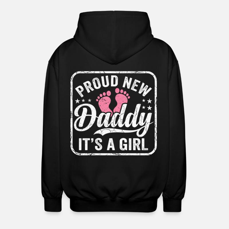 Werdender Papa & Vater, Geburt Tochter Mädchen - Unisex Kapuzenjacke - Schwarz