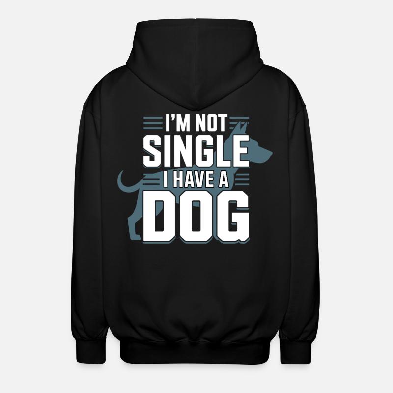 Non sono single – ho un cane - Felpa unisex con cappuccio - nero