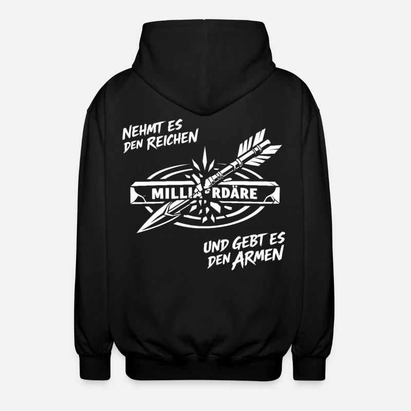 Nehmt Es Den Reichen - Unisex Kapuzenjacke - Schwarz