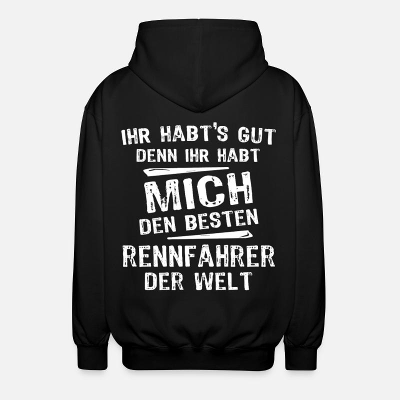 Rennfahrer - Unisex Kapuzenjacke - Schwarz