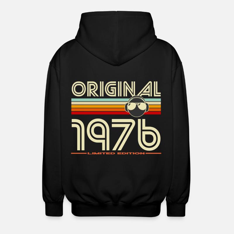 Originale Retro-Kopfhörer von 1976 - Unisex Kapuzenjacke - Schwarz