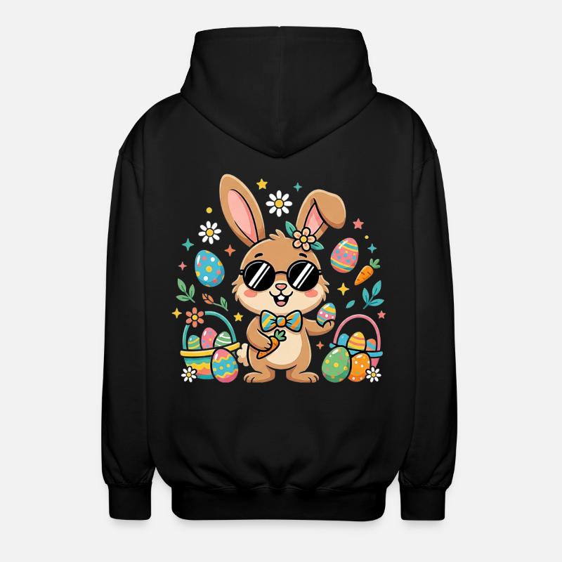 Joyeuses Pâques, Cool Bunny - Veste à capuche unisexe - noir