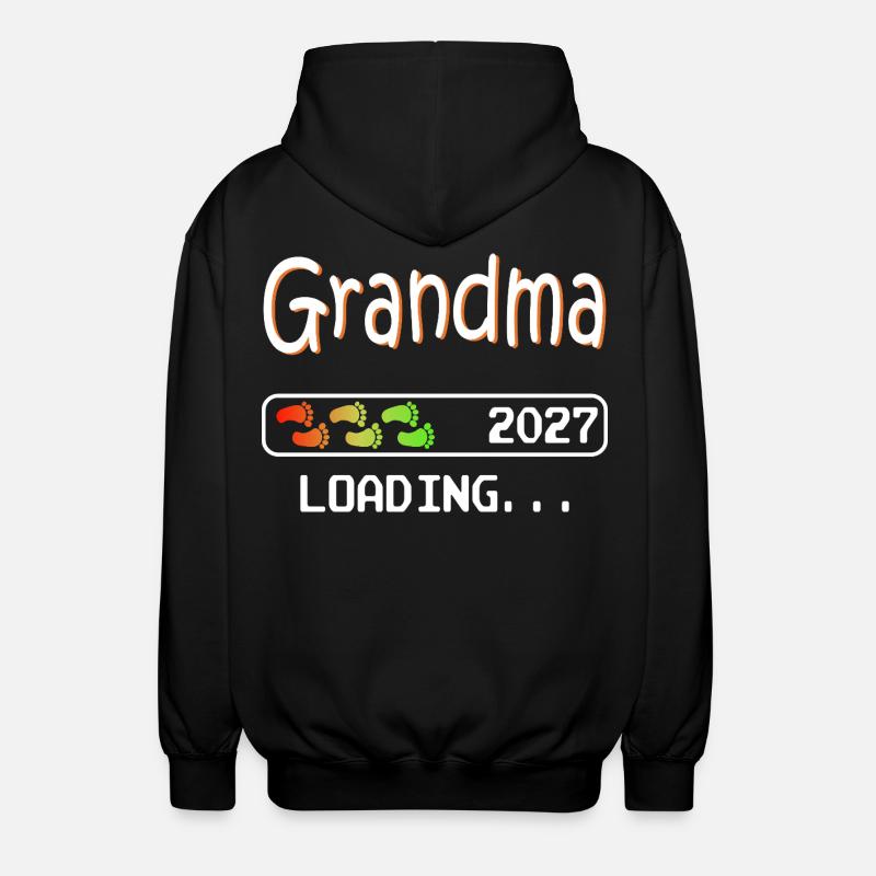 Werdende Oma 2027 loading zukünftige Großmutter - Unisex Kapuzenjacke - Schwarz