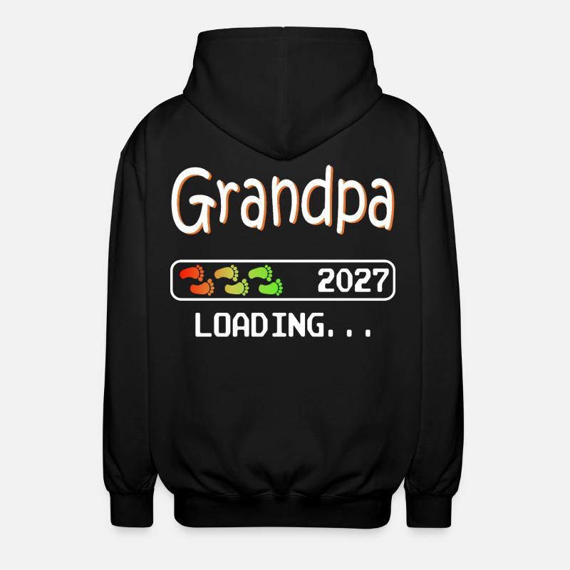 Werdender Opa 2027 loading zukünftiger Großvater - Unisex Kapuzenjacke - Schwarz