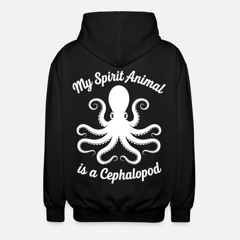 Cephalopod Design - Unisex Kapuzenjacke - Schwarz