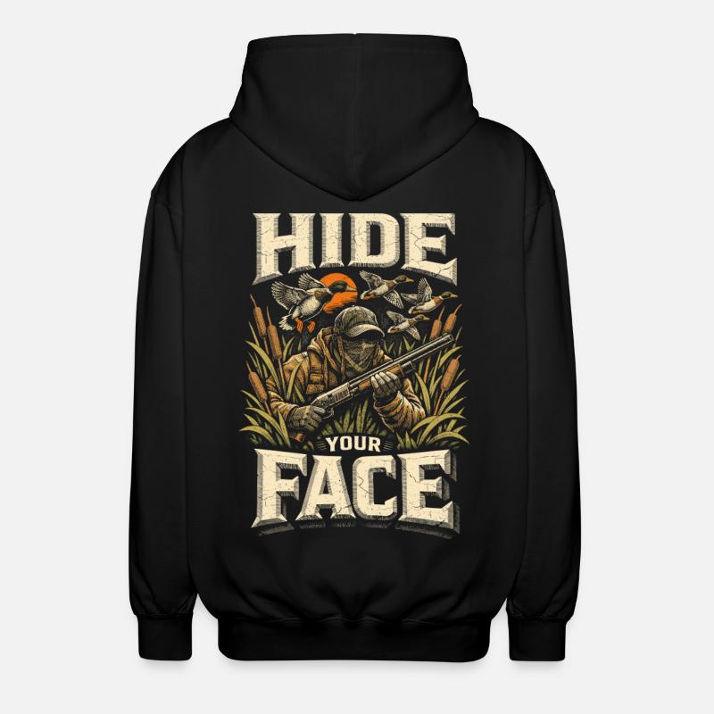 Entenjagd Hide Your Face - Unisex Kapuzenjacke - Schwarz