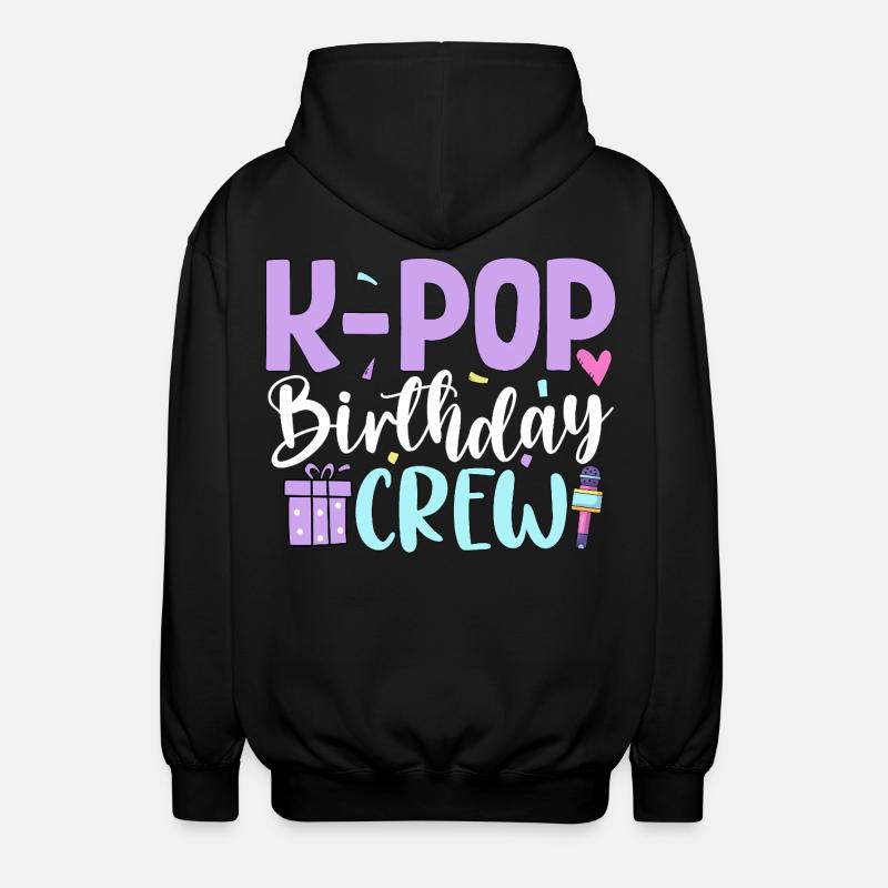 K Pop Birthday Crew - Unisex Hooded Jacket - black