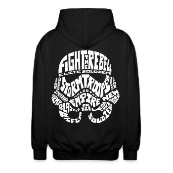 Star Wars Fight The Rebels Soldaten Helm Weiß - Unisex Kapuzenjacke - Schwarz - Hinten - AI Model Male 185 light (185cm)