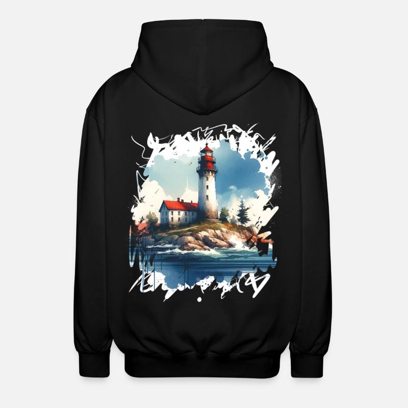 Leuchtturm - Unisex Kapuzenjacke - Schwarz