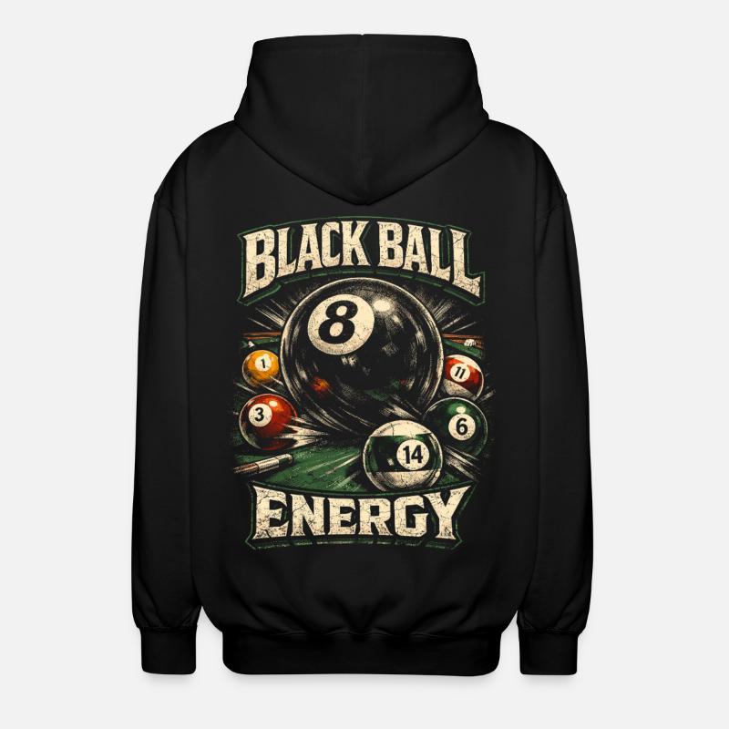 Billard à 8 billes - Veste à capuche unisexe - noir