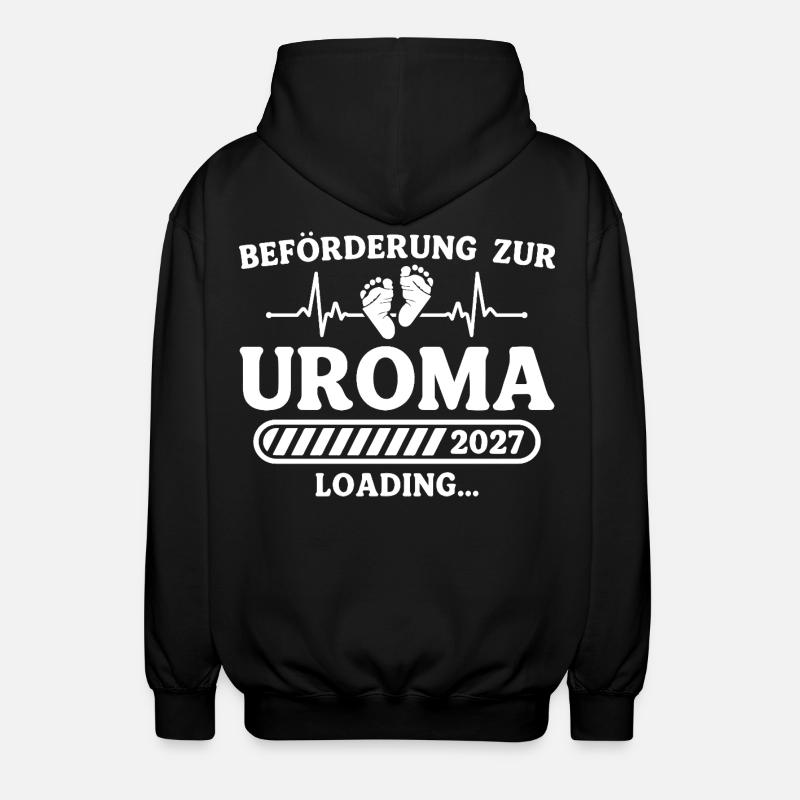 Uroma 2027 Loading – Baby Ankündigung Geschenk - Unisex Kapuzenjacke - Schwarz