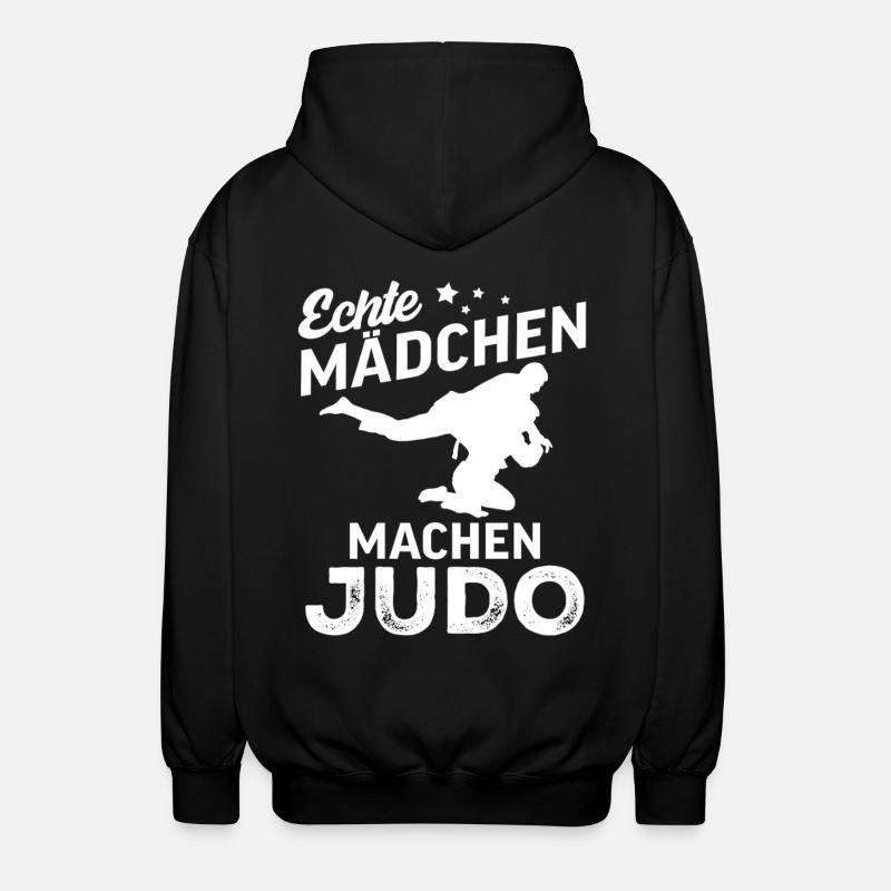 echte maedchen machen judo  - Unisex Kapuzenjacke - Schwarz