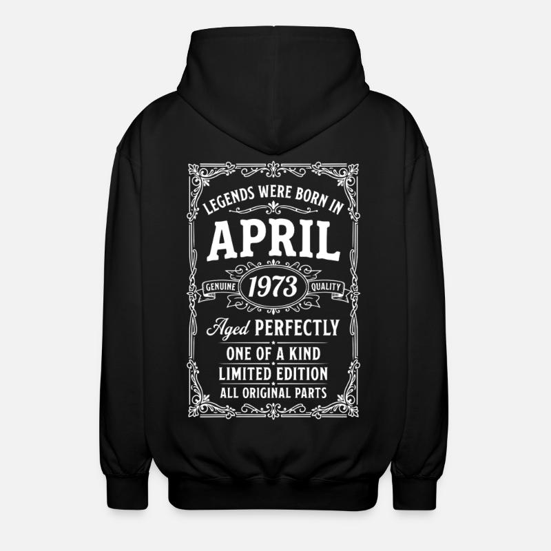Awesome since April 1973 - Unisex Hooded Jacket - black