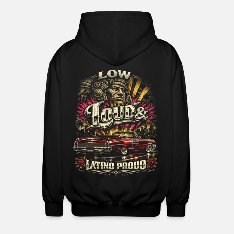 Lowrider Auto Low Bruyant Latino Proud - Veste à capuche unisexe - noir