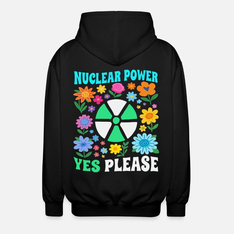 Atomkraft ja bitte mit Blumen - Unisex Kapuzenjacke - Schwarz