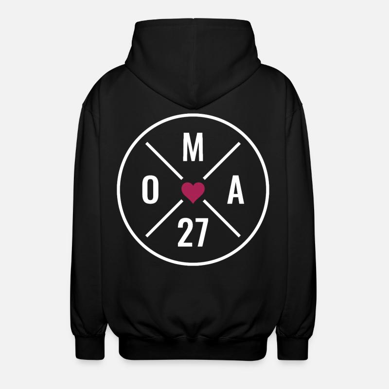 Oma 27 Herz - Unisex Kapuzenjacke - Schwarz