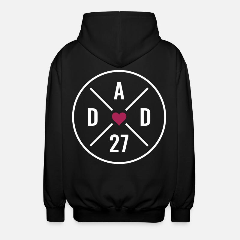 Papa 27 Cœur - Veste à capuche unisexe - noir