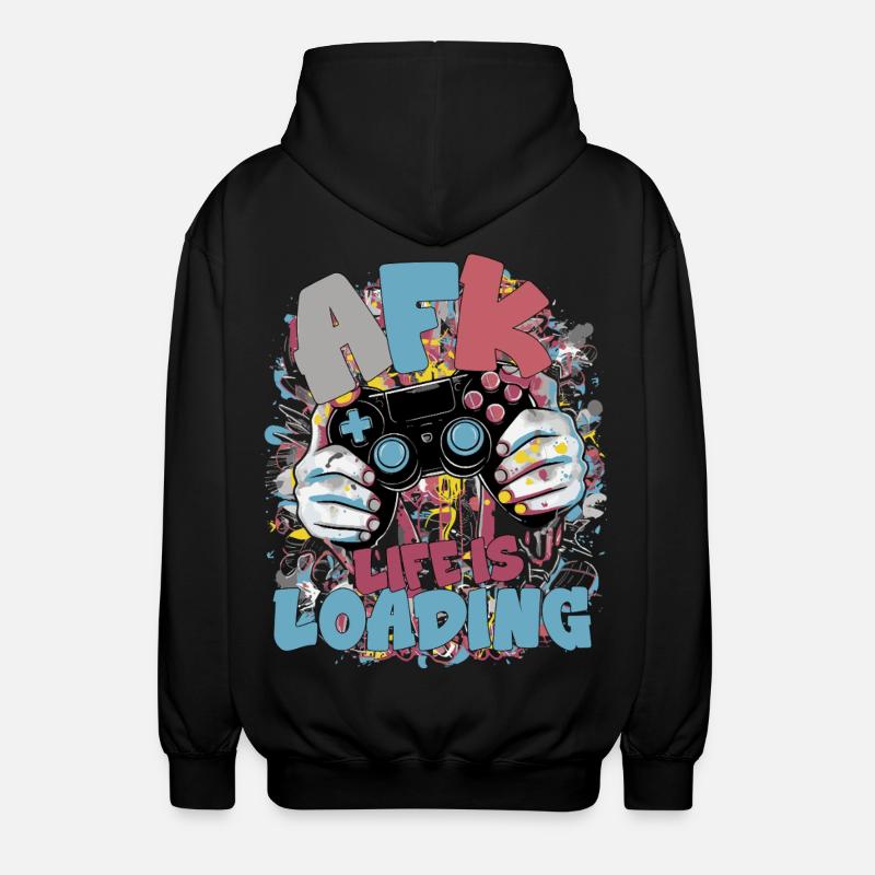 Life is Loading: Gaming Graffiti - Unisex Kapuzenjacke - Schwarz