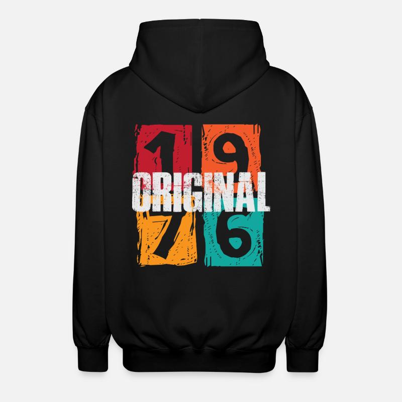 Vintage 1976 - Unisex Hooded Jacket - black