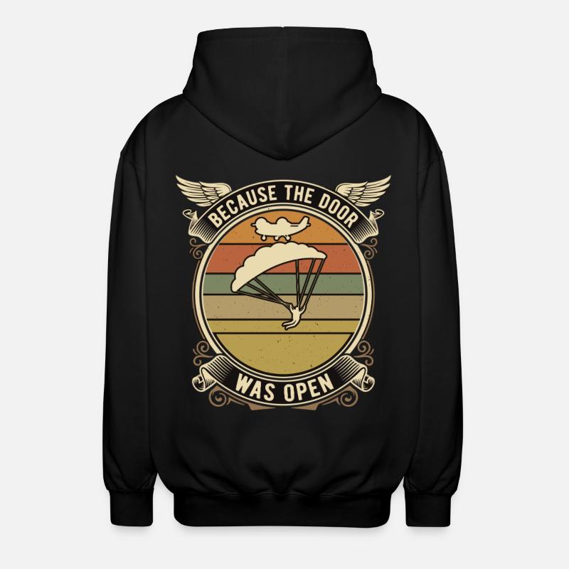 Fallschirmspringer Spruch Paragliding Retro - Unisex Kapuzenjacke - Schwarz