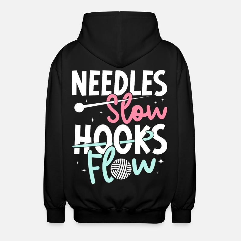 Crochet Hooks Flow Crocheter - Unisex Hooded Jacket - black