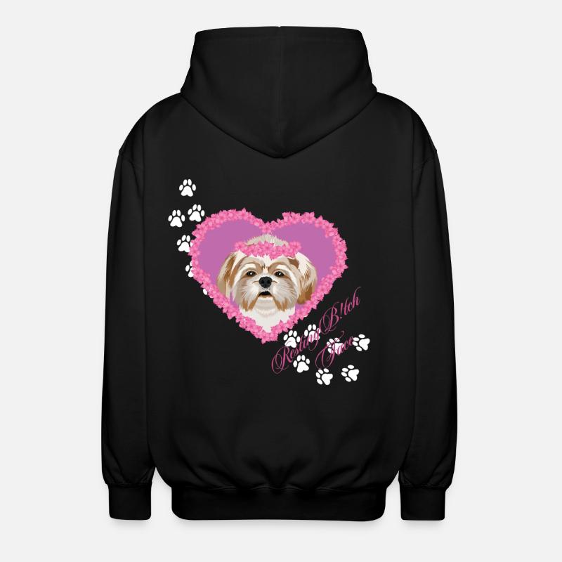Resting B!tch Face Shih Tzu - Unisex Hooded Jacket - black