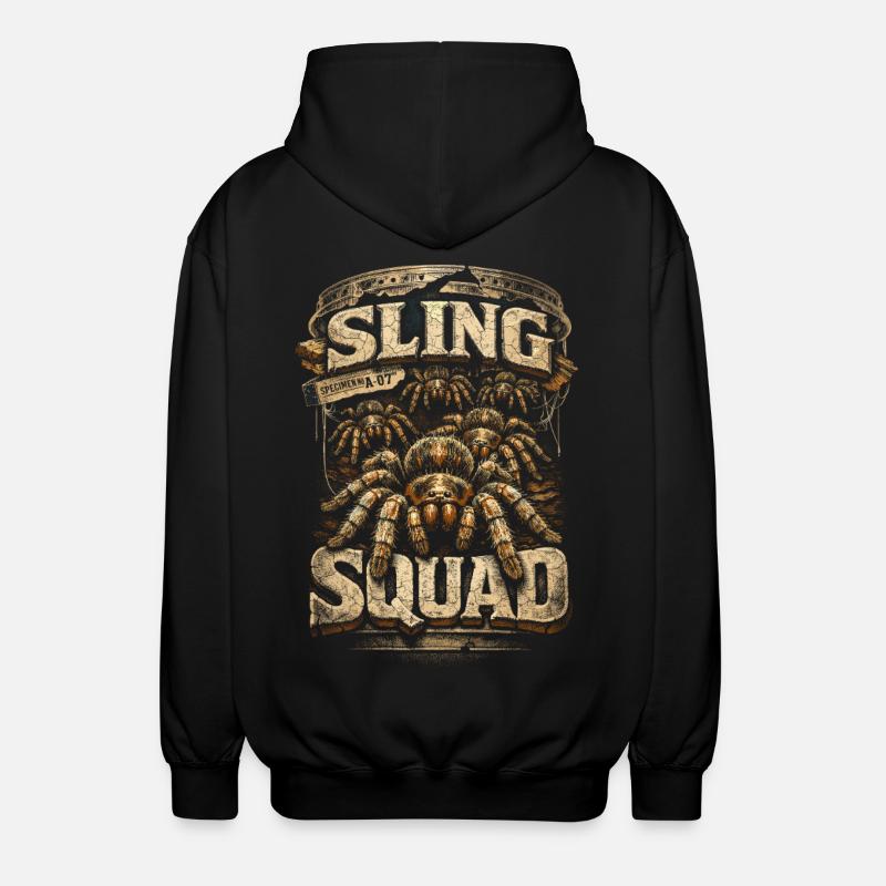 Tarantula Sling Squad - Unisex hættejakke. - sort
