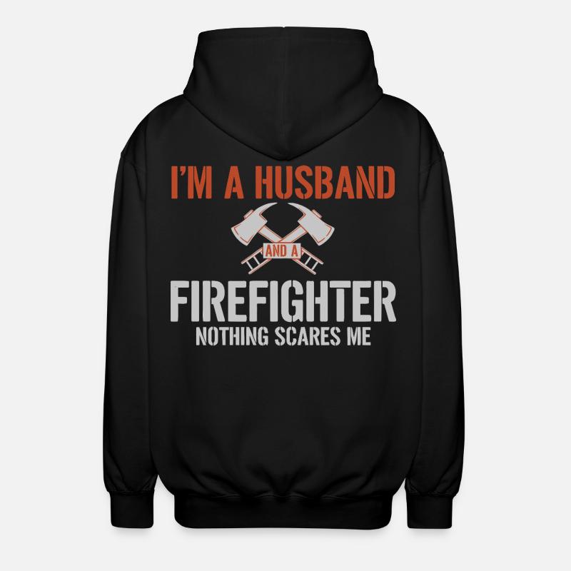 Husband Firefighter - Unisex Hooded Jacket - black