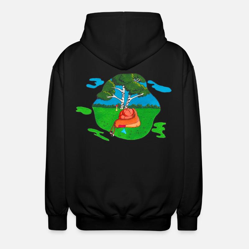 Mushroom for back - Unisex Hooded Jacket - black