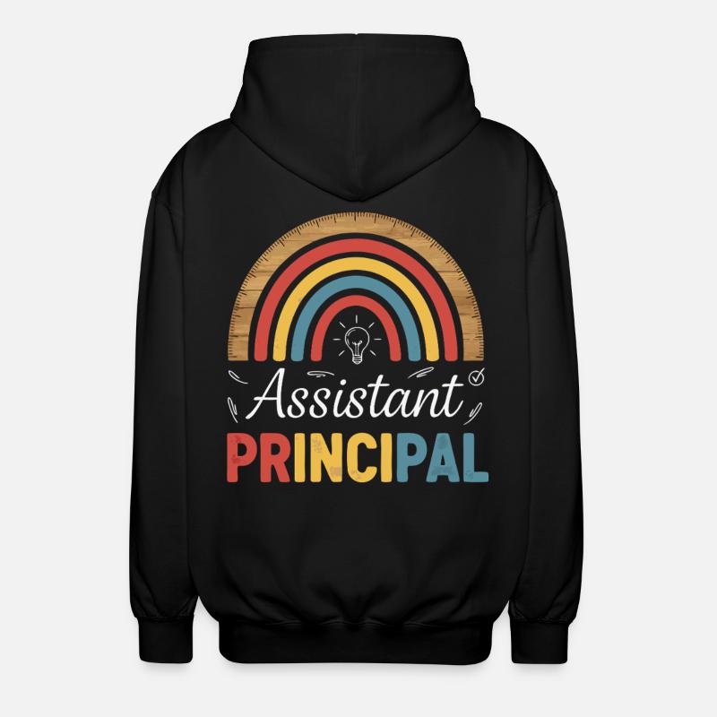 Assistant Principal Rainbow Retro - Unisex Hooded Jacket - black