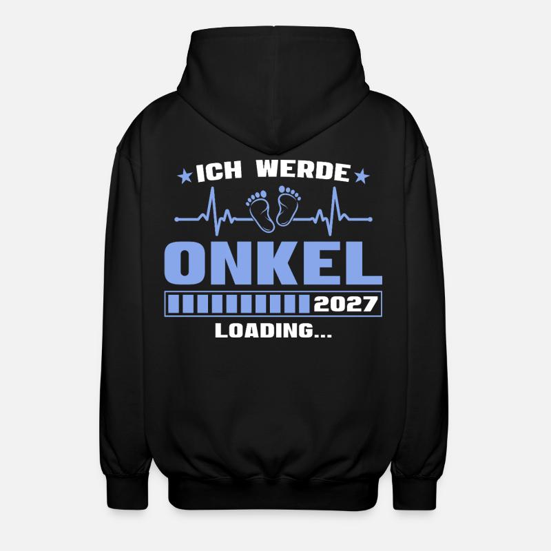 Ich werde Onkel 2027 – Werdender Onkel - Unisex Kapuzenjacke - Schwarz