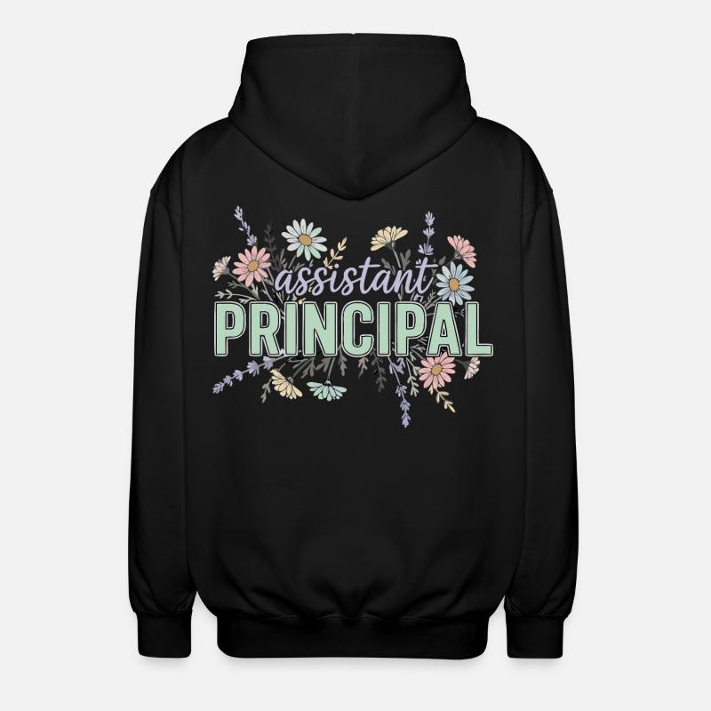 Konrektor Assistant Principal Blumen - Unisex Kapuzenjacke - Schwarz