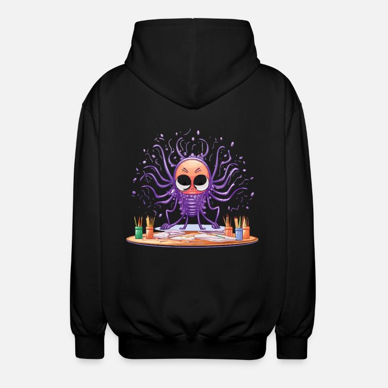 Creative Ink Octopus - Unisex Hooded Jacket - black