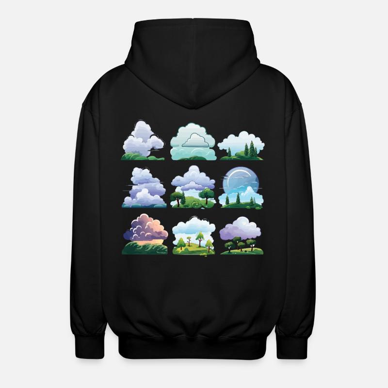 Ensemble de dessins animés Cloudscapes - Veste à capuche unisexe - noir