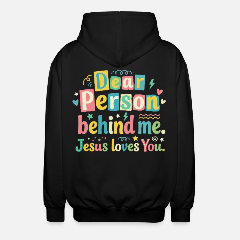 Jesus liebt dich positive Botschaft - Unisex Kapuzenjacke - Schwarz