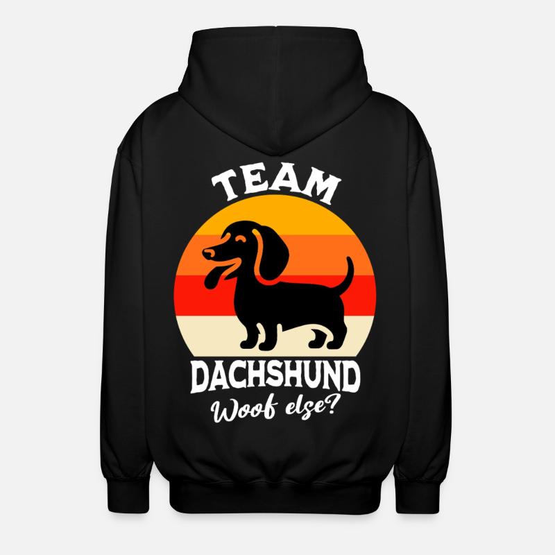 Team Dachshund - Unisex Hooded Jacket - black