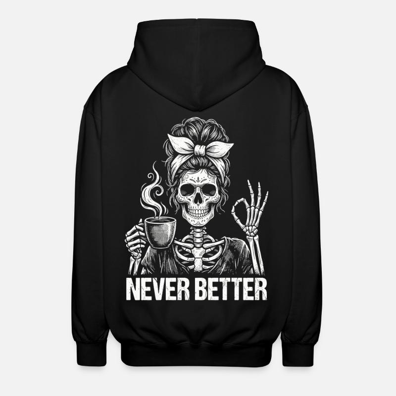 Kaffee, Kaffeetrinker, Kaffeetrinkerin, lustig - Unisex Kapuzenjacke - Schwarz
