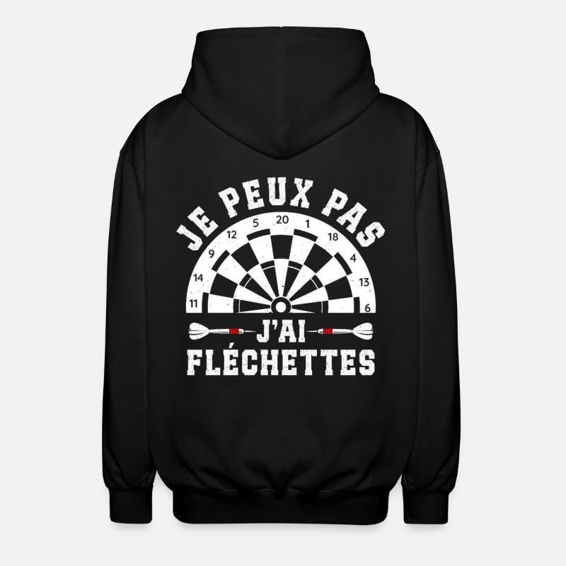 Je Peux Pas J'ai Fléchettes - Veste à capuche unisexe - noir