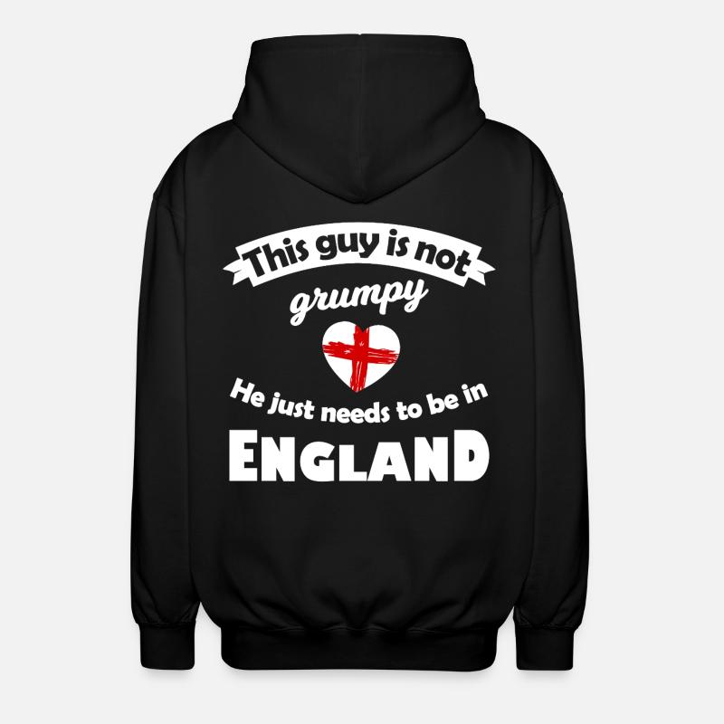 Not grumpy: He needs England - Unisex Hooded Jacket - black