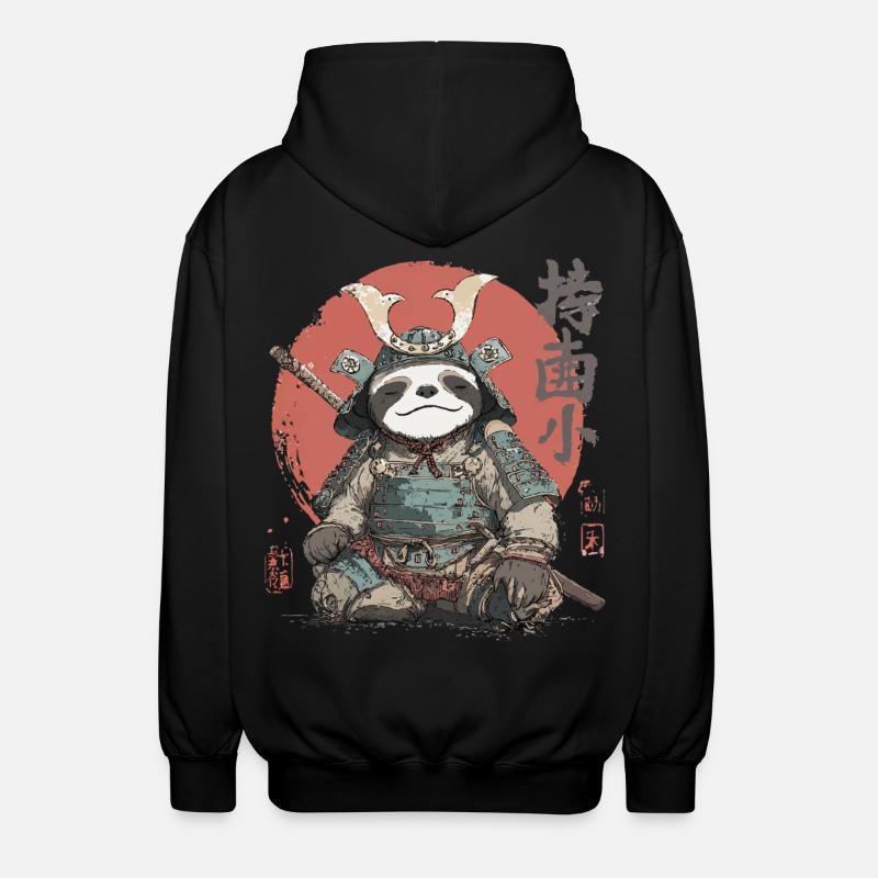 Sloth Samurai Armor - Unisex Hooded Jacket - black